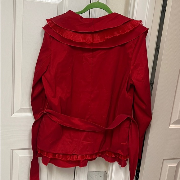 Samuel Dong Vibrant Red Ruffled Blouse - Picture 6 of 6
